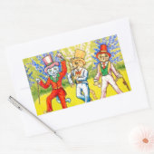 踊り 長方形シール (封筒)