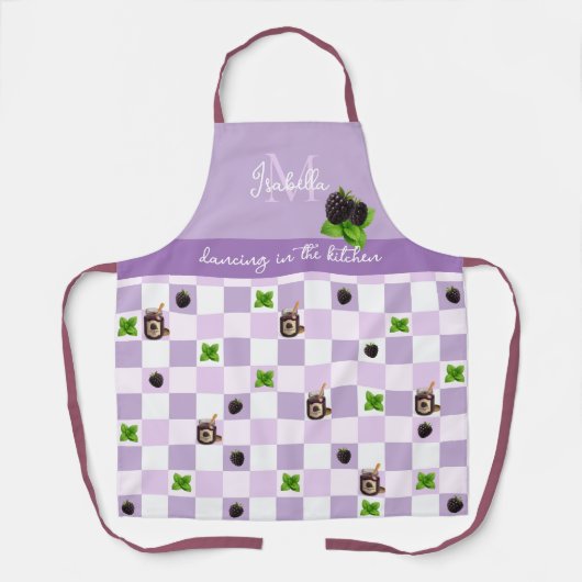 「踊りinキッチン」ブラックベリージャム エプロン (正面)