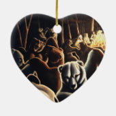 踊るくまのオーナメント多文化愛ギフト セラミックオーナメント (裏面)