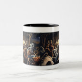 踊るくまのマグのパーティー好きな人のコップくまガラス ツートーンマグカップ (中央)