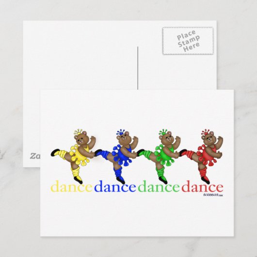 踊るくま ポストカード (正面/裏面)