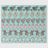 踊るためにちょうど得られるかわいい動物 ラッピングペーパー (フラット)