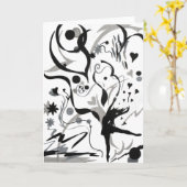 踊るのが大好き！ カード (黄色い花)