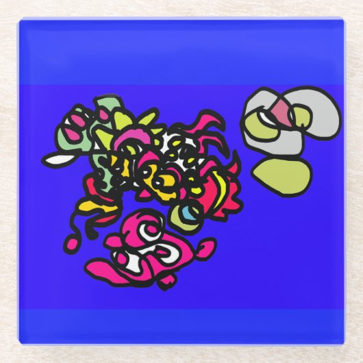 踊るクラゲ ガラスコースター (正面)