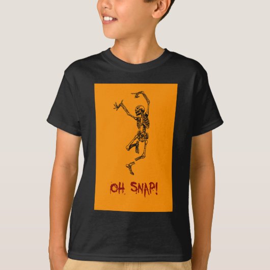 踊るスケルトンの冗談 Oh Snap Tシャツ (正面)