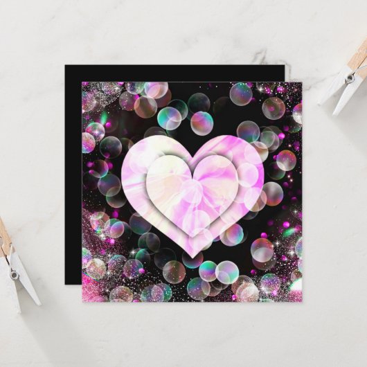 踊るハート カード (正面/裏面インサイチュ)