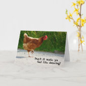 踊るファンキーな鶏 カード (黄色い花)