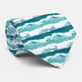 踊る波-人の海の海景のファッションのタイ ネクタイ (ロール)