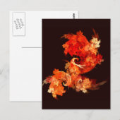 踊る炎の鳥 アート モダン フラクタル アブストラクト ポストカード (正面/裏面)