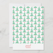 踊る現代のクリスマスツリー　緑と赤 ノートカード (裏面)