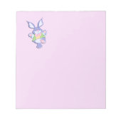 踊る紫色のイースターのウサギ ノートパッド (正面)