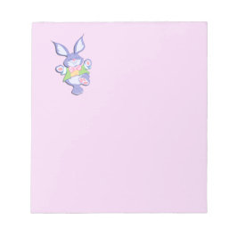 踊る紫色のイースターのウサギ ノートパッド