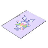 踊る紫色のイースターのウサギ ノートブック (左側)