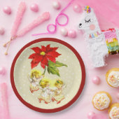 踊る赤ちゃん天使のクリスマスプレート ペーパープレート (パーティー)