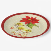 踊る赤ちゃん天使のクリスマスプレート ペーパープレート (アングル)