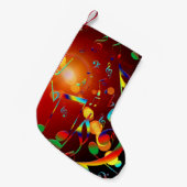 踊る音符 スモールクリスマスストッキング (正面 (吊り時))