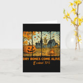 踊る骷髏 ドライ ボーンズが生き返る クリスチャン ハロウィン カード (黄色い花)