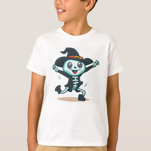 踊る骸骨おもしろい Tシャツ (正面)