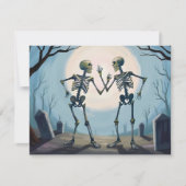 踊る骸骨のハロウィン絵画 シーズンカード (正面)