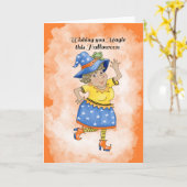 踊る魔女 カード (黄色い花)