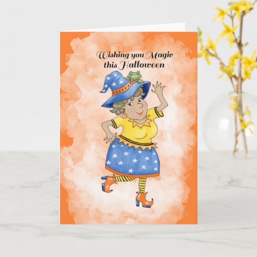 踊る魔女 カード (黄色い花)