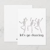 踊る3体のスケルトンが描かれたデザインで、ダンスを始めよう シーズンカード (正面/裏面)