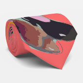 踊る"フラメンコフラミンゴ"のタイ ネクタイ (ロール)