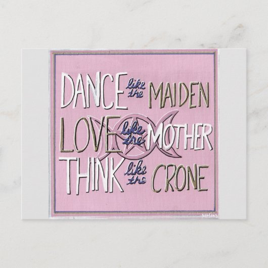 「踊る、愛す考える」ハンドハガキー ポストカード (正面)