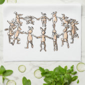 踊れ！春だ！踊りバニーのキッチンタオル キッチンタオル (折り畳み)