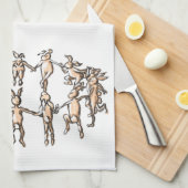 踊れ！春だ！踊りバニーのキッチンタオル キッチンタオル (四つ折り)