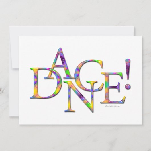 踊れ!絞り染め)発音又はパーティの招待状 招待状 (正面)