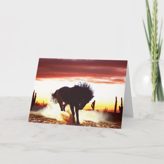 踊ろう – 馬のグリーティングカード サンキューカード (正面)