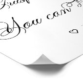 踊エレガントれる |黒い書道標識 ポスター (角)