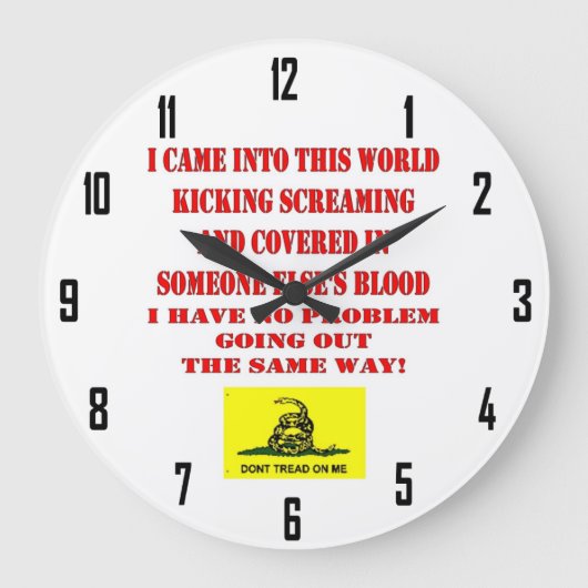 踏み付けるな ラージ壁時計 (正面)