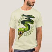 踏み食べ物を与え軽く両面ヘビ Tシャツ (正面)