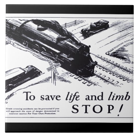 踏切の安全1906枚のタイル タイル (正面)