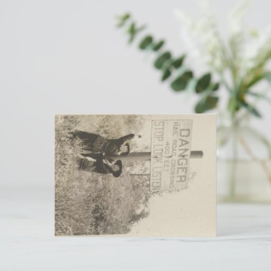 踏切はがき ポストカード (スタンド正面)