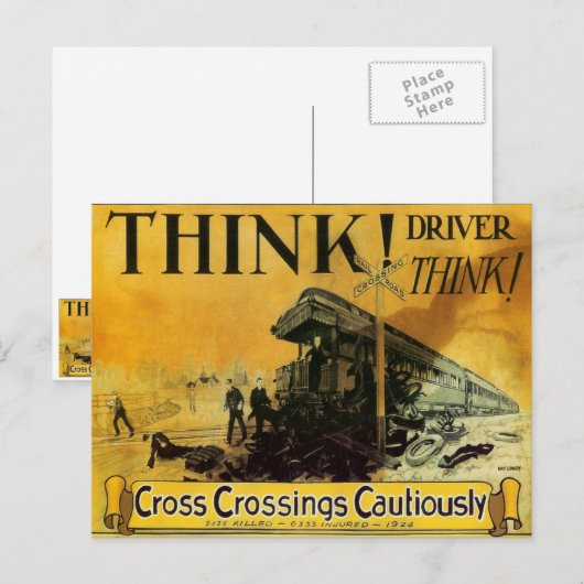 踏切はがき ポストカード (正面/裏面)