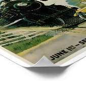 踏切自動車広告ヴィンテージアートポスター ポスター (角)