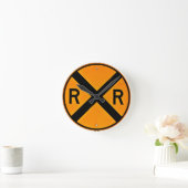 踏切記号ウォールクロック ラウンド壁時計 (ホーム)