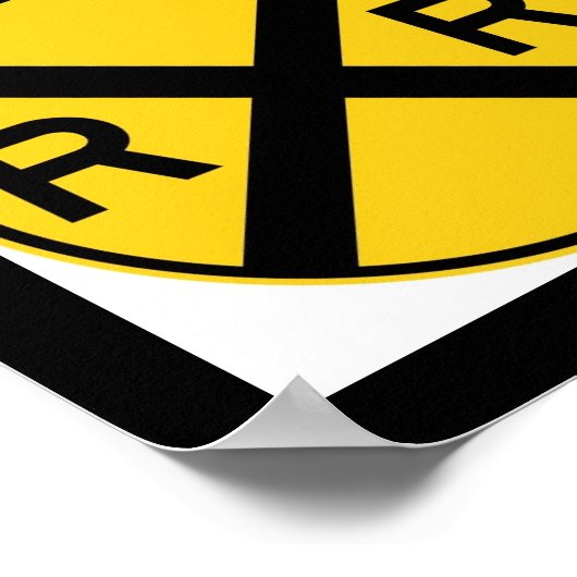 踏切記号 ポスター (角)