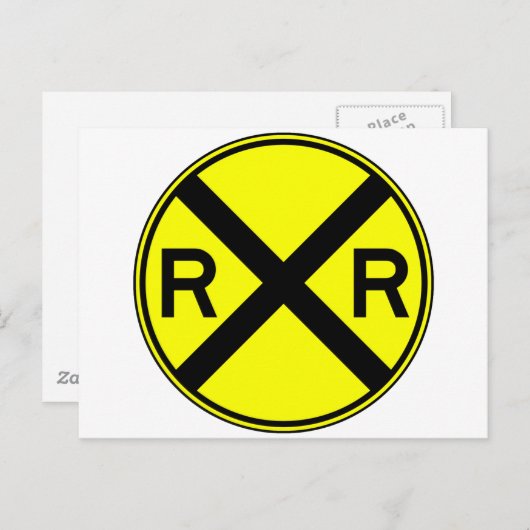 踏切警告通り標識列車 ポストカード (正面/裏面)