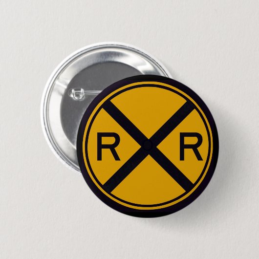 踏切 缶バッジ (正面&裏面)