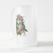 踏鋤によって戴冠させるマグ- Master Del HombreのHTのスカル フロストグラスビールジョッキ (正面左)