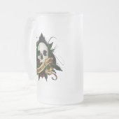 踏鋤マグ-失敗の桜のHTのスカル フロストグラスビールジョッキ (正面左)