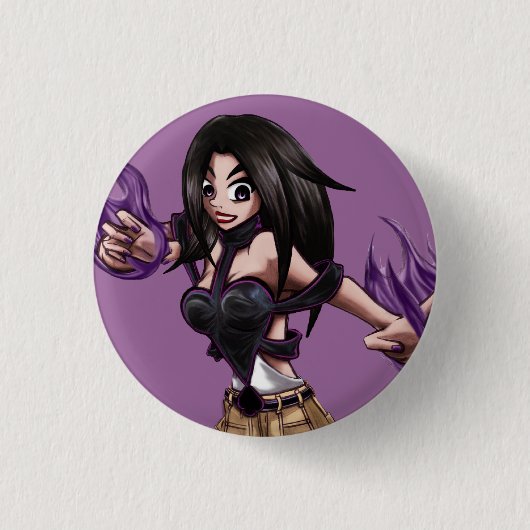 踏鋤小型ボタン(ピンク) 缶バッジ (正面)