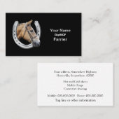 蹄鉄との蹄鉄工のロゴ 名刺 (正面/裏面)