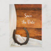 蹄鉄とサテン西欧の結婚式 案内ポストカード (正面)