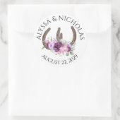 蹄鉄とフローラ紫 ラウンドシール (バッグ)