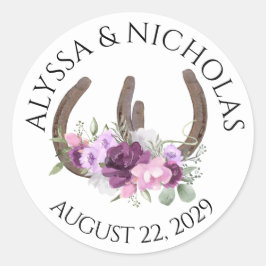 蹄鉄とフローラ紫 ラウンドシール